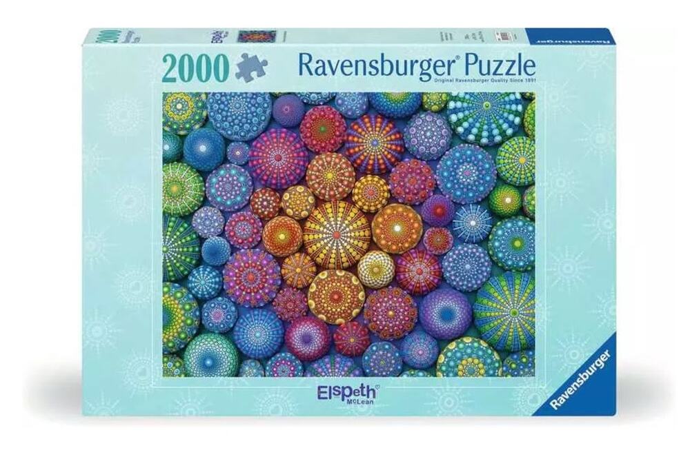 RAVENSBURGER 2000 Piece Puzzle Elspeth McLean Radiating Rainbow Mandalas NEW